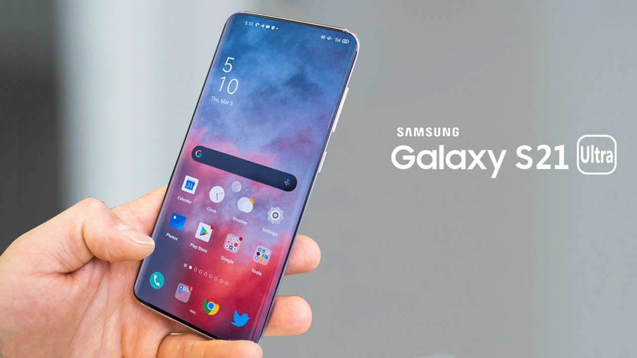 Samsung Galaxy S21 Plus shows slender bezels around a flat display